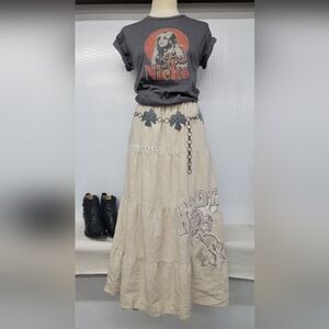 Rodeo Bohemian Cowgirl Maxi Skirt Upcycled
